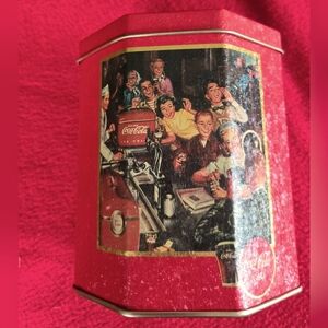 vintage hexagon coca cola tin